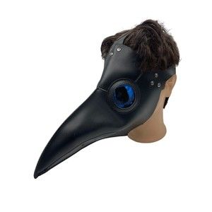 Plague Doctor Mask Black Long Beak Steampunk Cosplay Plastic Faux Leather Look